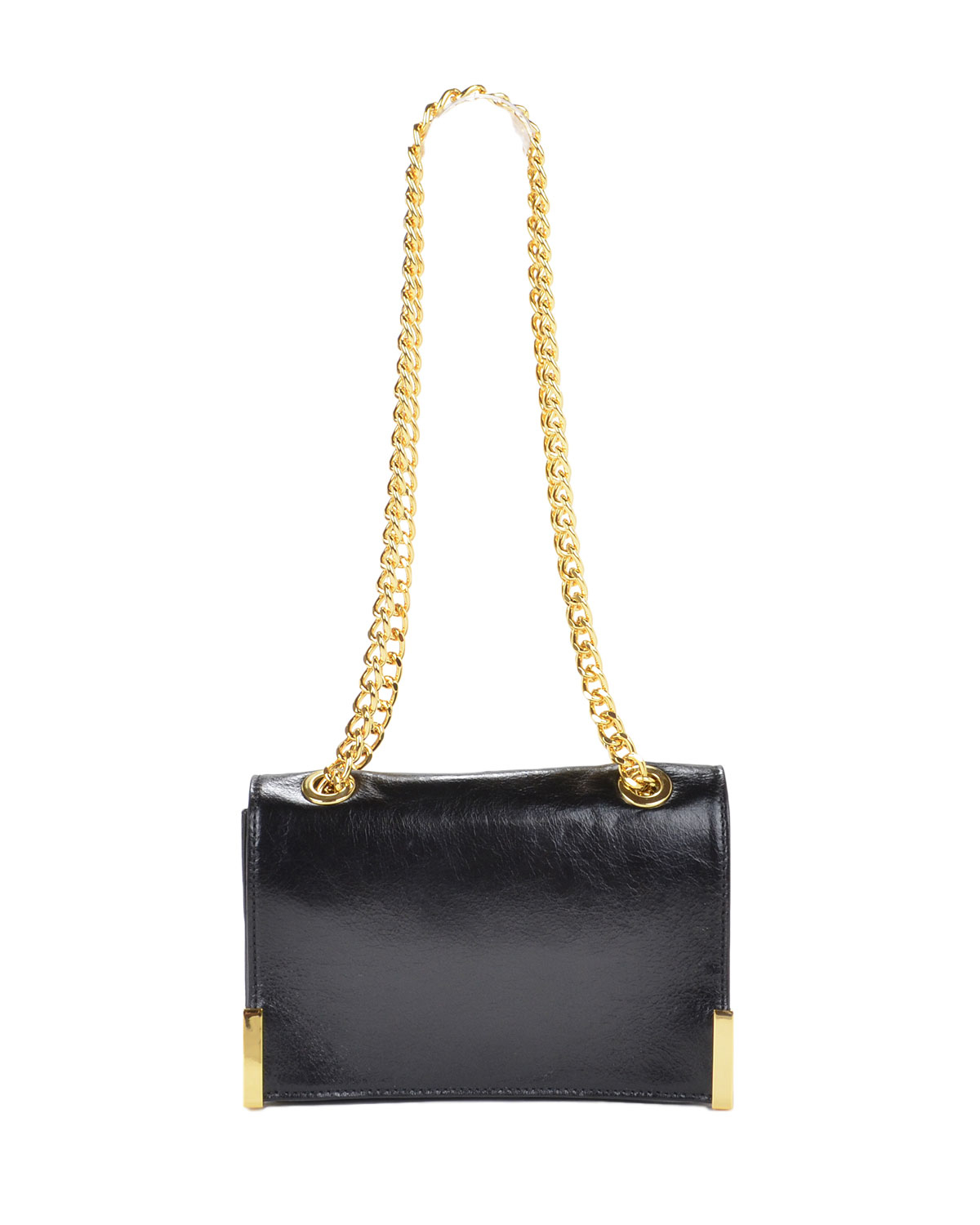 Badgley mischka Joelle Shine Leather Handbag in Black | Lyst