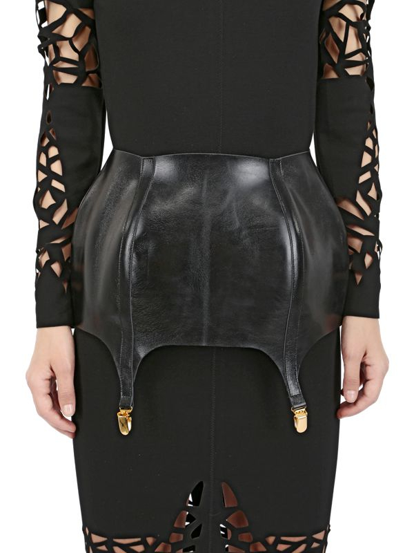 Lyst Murmur Leather Suspender Belt in Black