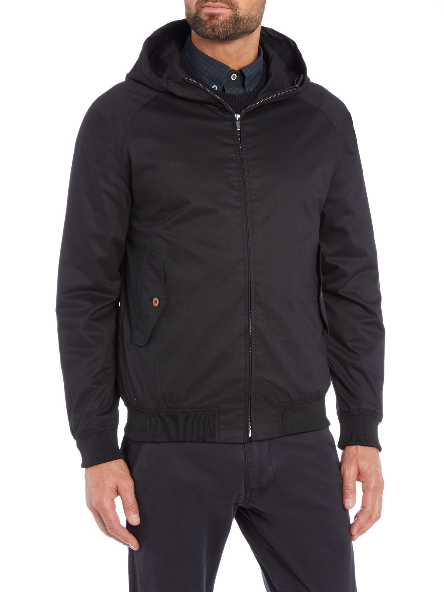 Download Ben Sherman Hooded Harrington Jacket in Black for Men - Lyst