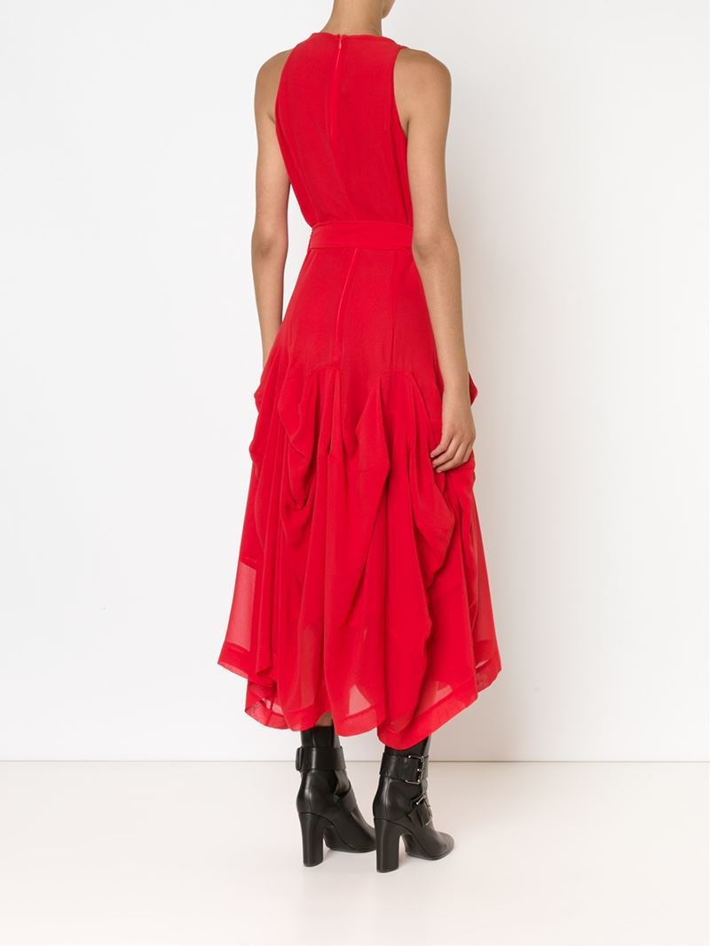 Lyst - Vivienne Westwood Red Label Deep V-Neck Draped Dress in Red