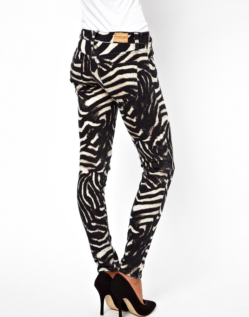 zebra pattern jeans