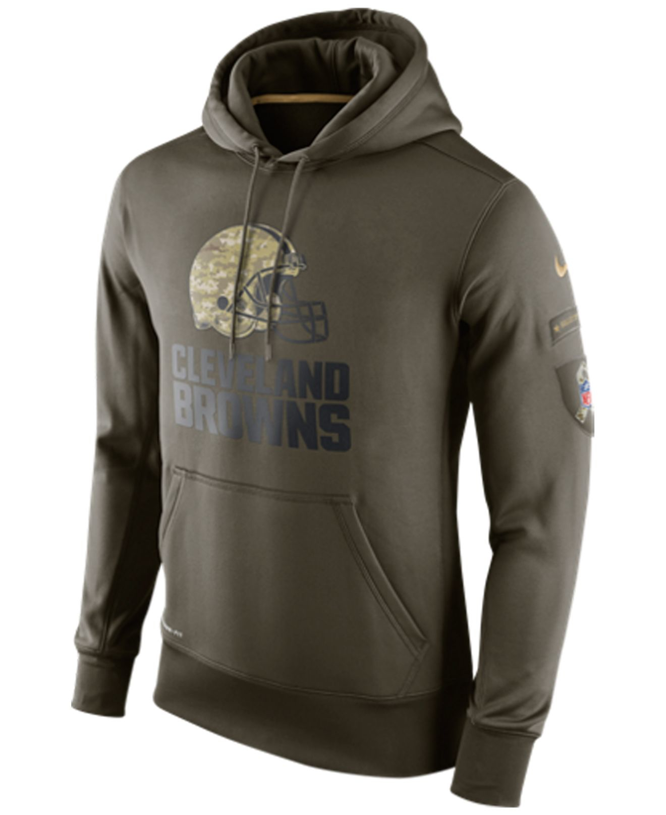 Nike Men's Cleveland Browns Salute To Service Ko Hoodie in Olive (Green