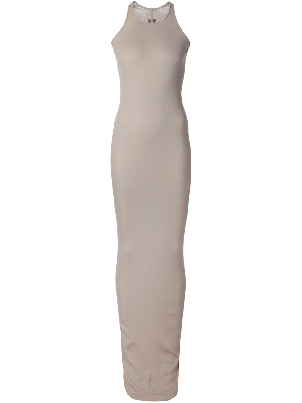 Rick Owens Ribbed Tank Long Dress in Gray | Lyst Rick Owens Ribbed Tank Long Dress in Gray | Lyst