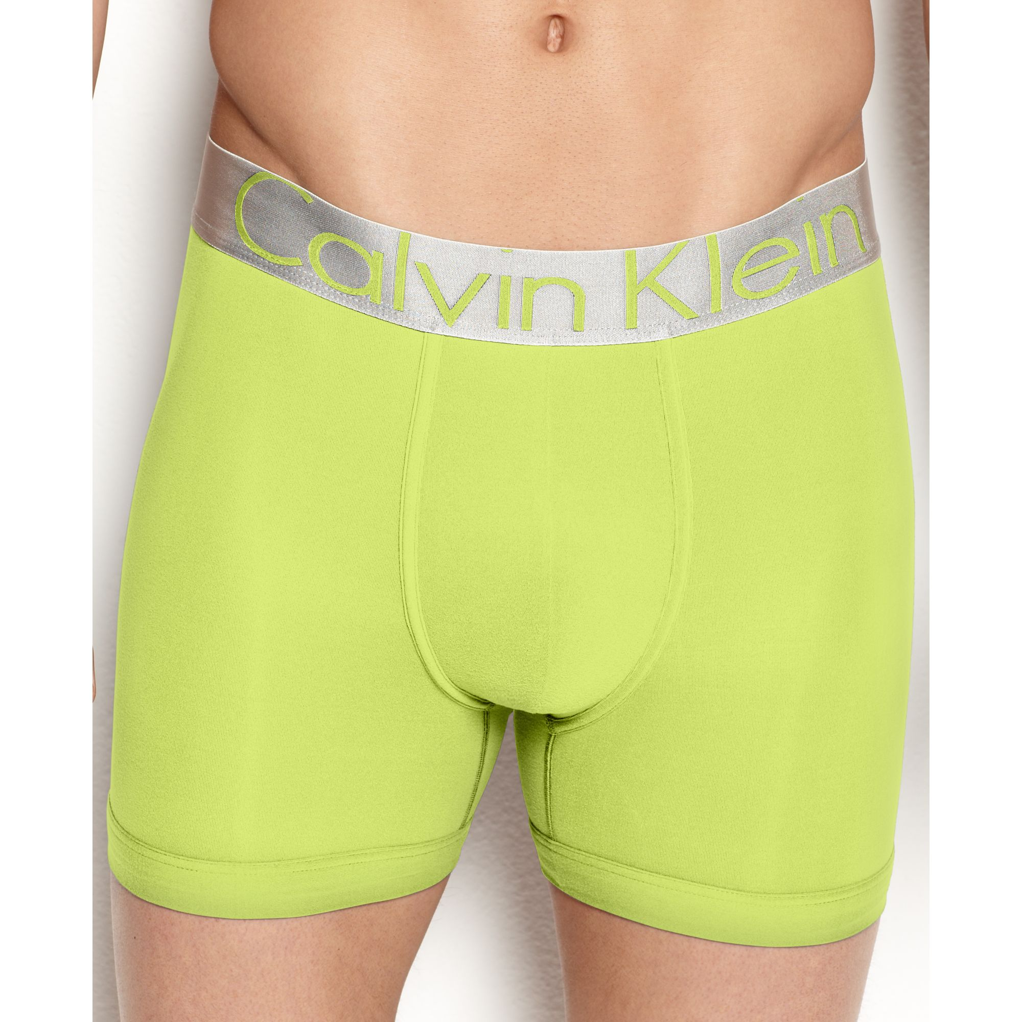 Calvin Klein Steel Microfiber Boxer Brief in Yellow for Men Lyst