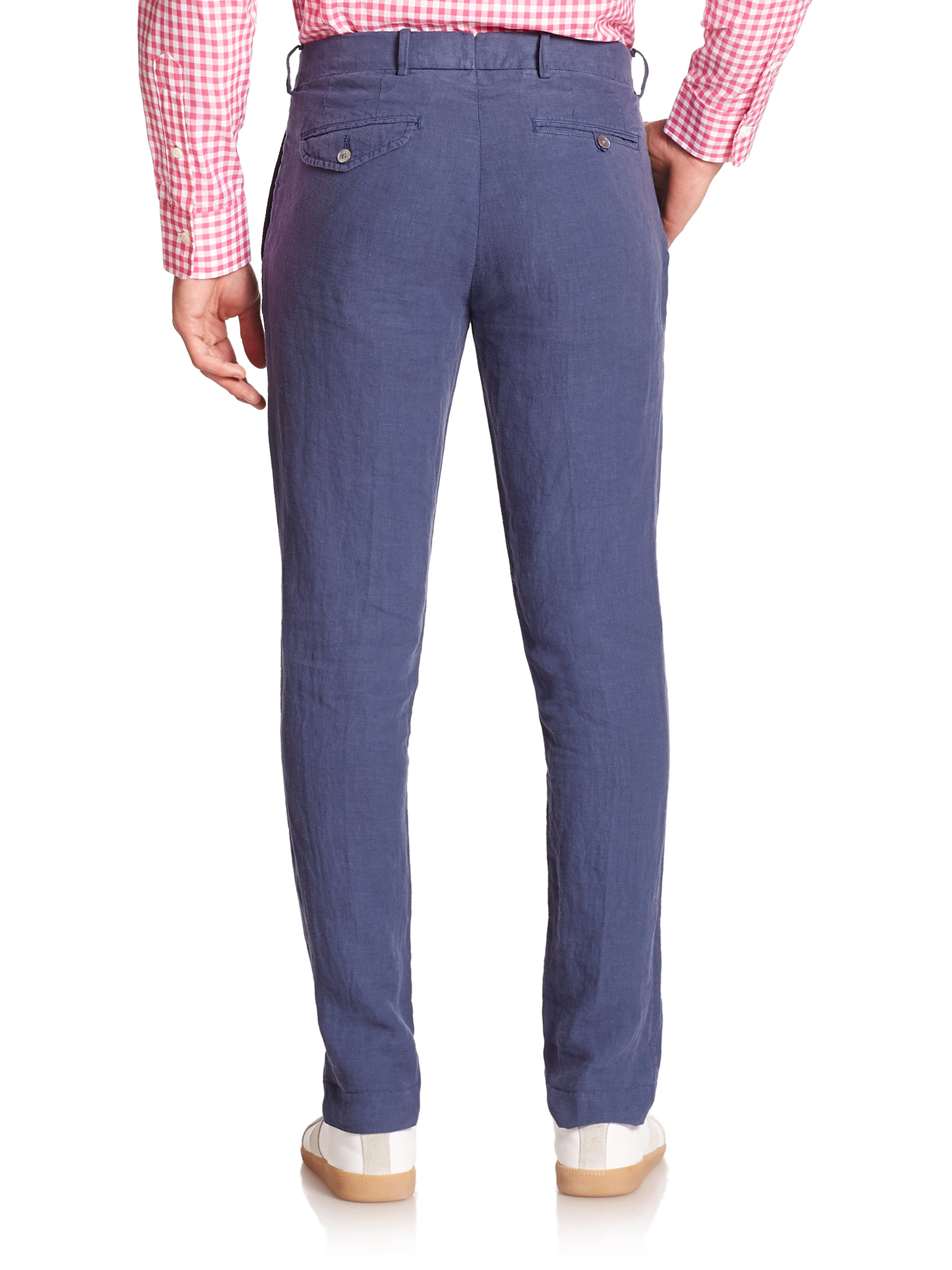 Lyst - Polo Ralph Lauren Straight-fit Briton Linen Pants in Blue for Men