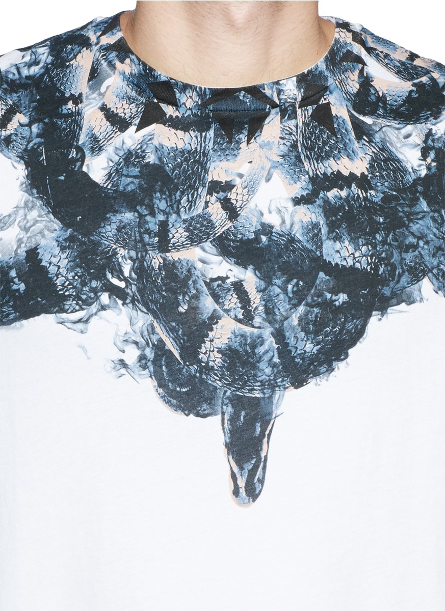 Lyst - Marcelo Burlon 'Moon' Snake Print T-Shirt in White ...