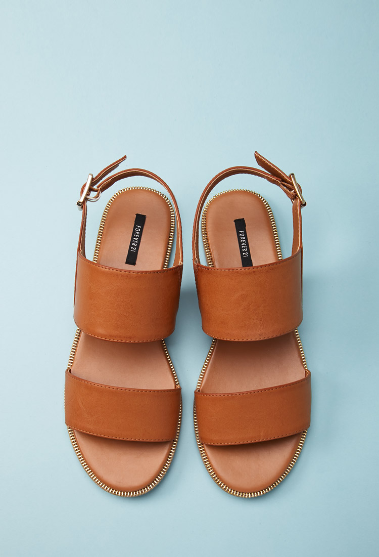 faux leather sandals forever 21