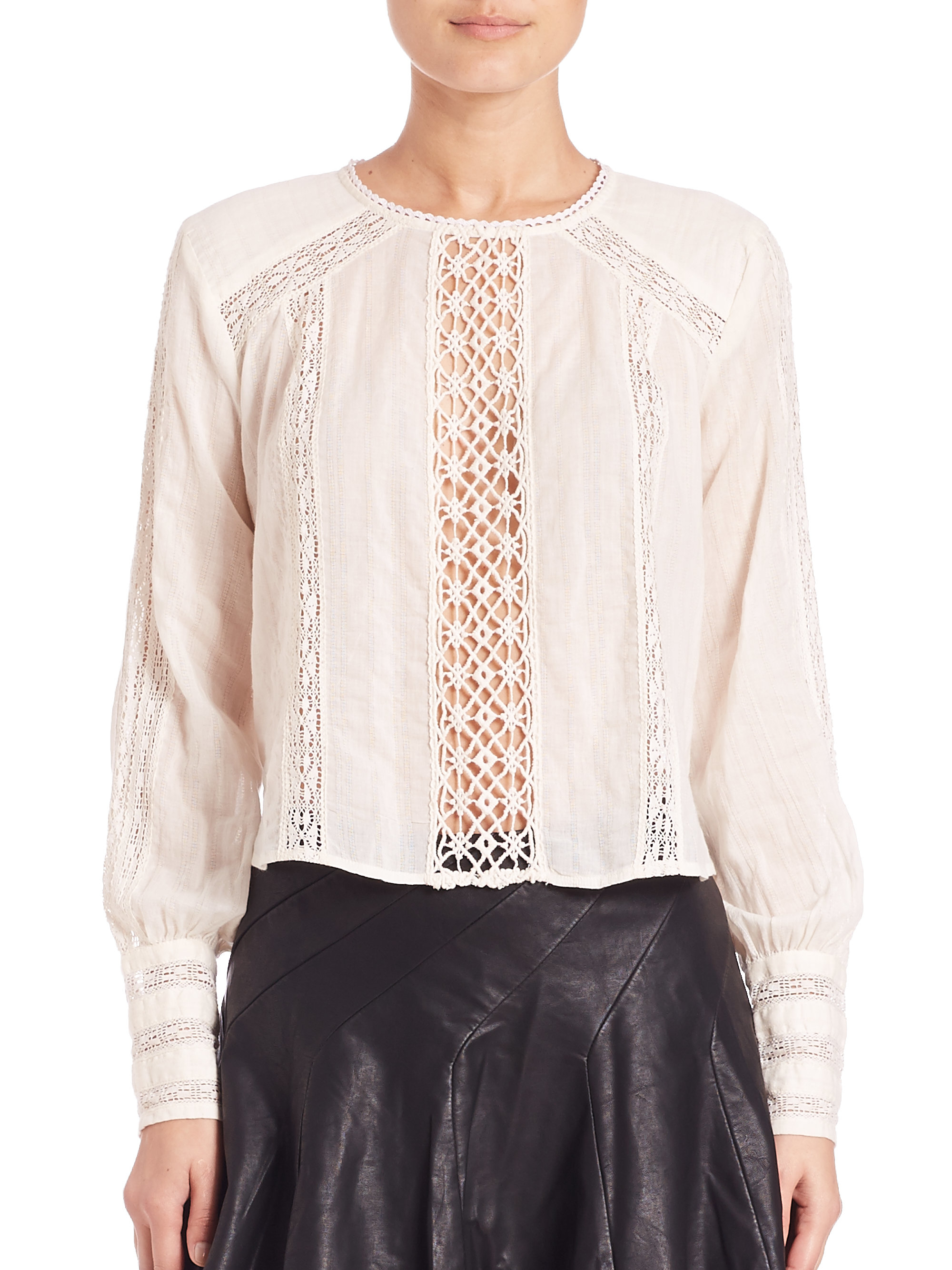free people white lace blouse