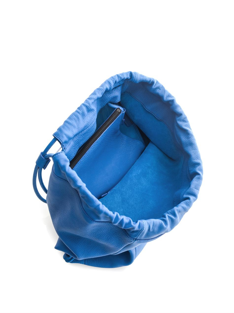 drawstring leather bag