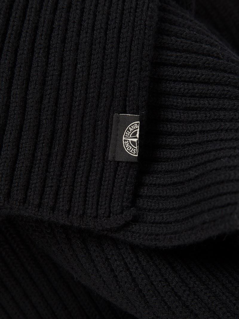 Stone Island Ribbed Scarf in Black for Men - Lyst