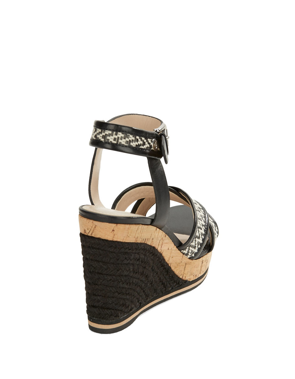 French Connection  Lata Leather Platform Wedge Sandals  in 