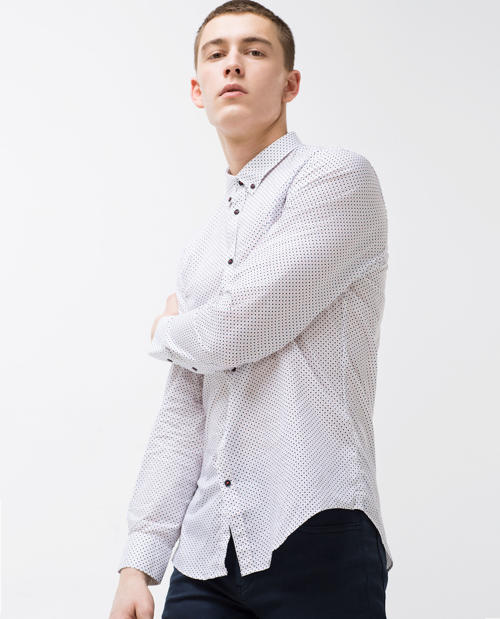 Zara Micro Print Shirt in White for Men | Lyst