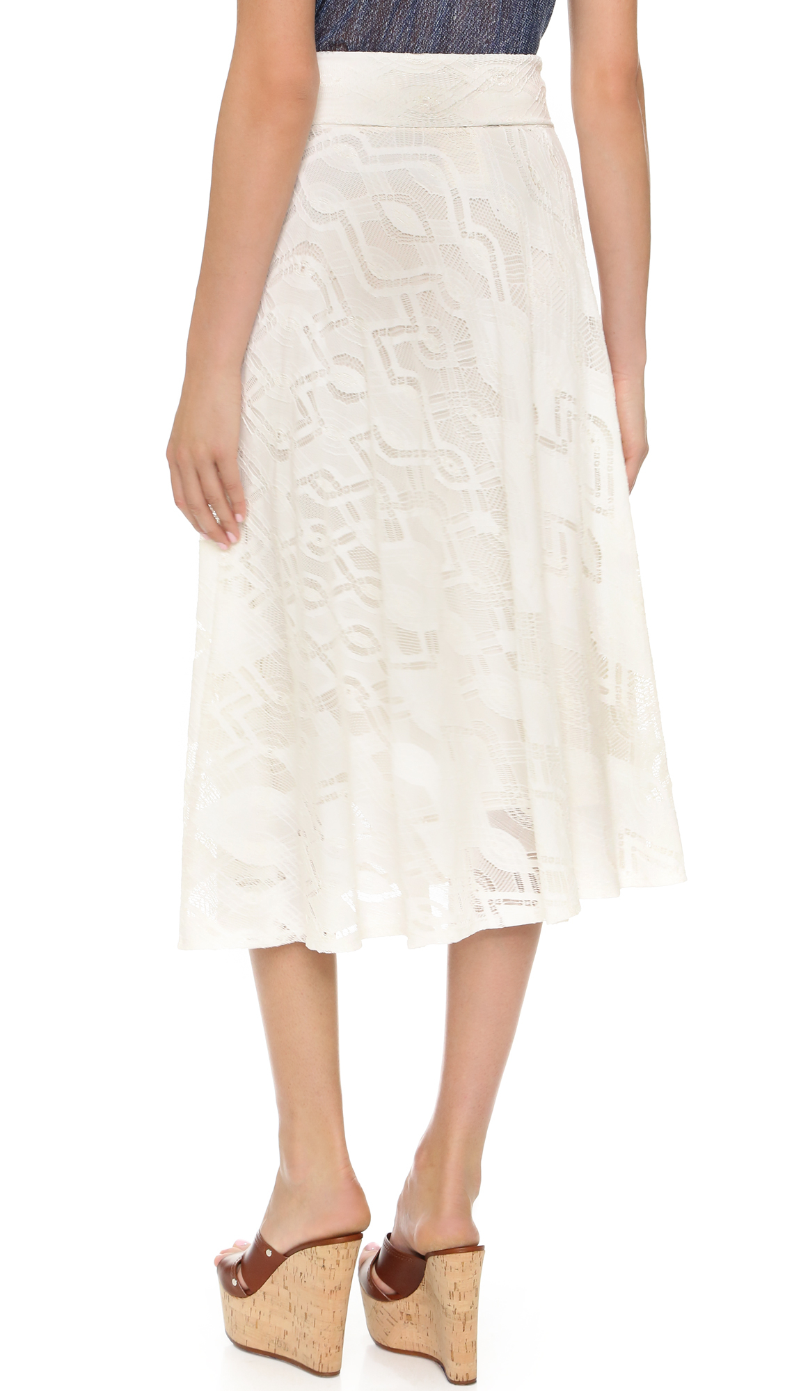 Lyst - Fuzzi Knit Skirt in White