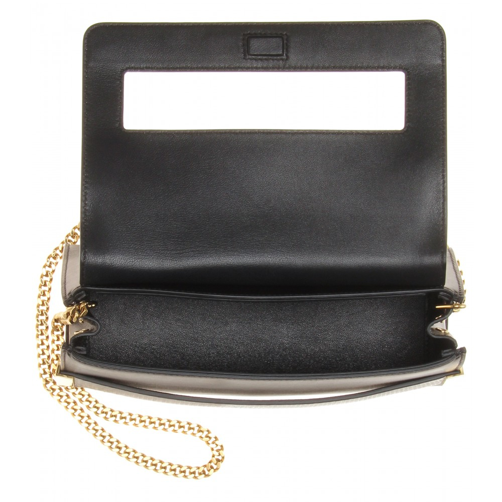 Chlo Elle Leather Shoulder Bag in White (black) | Lyst