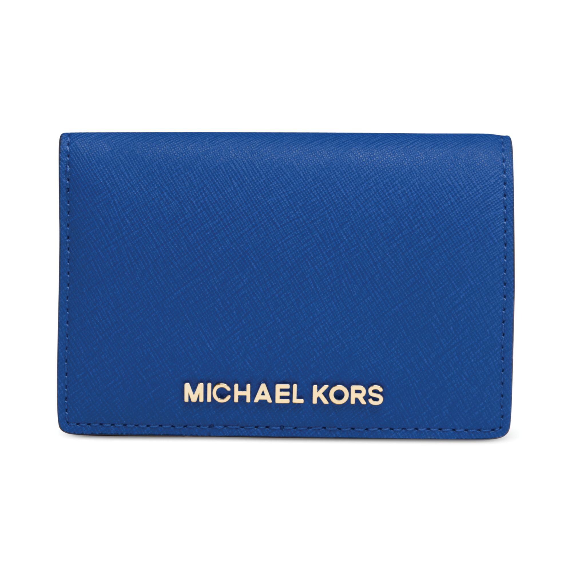 Michael kors Michael Jet Set Travel Medium Slim Wallet in Blue | Lyst