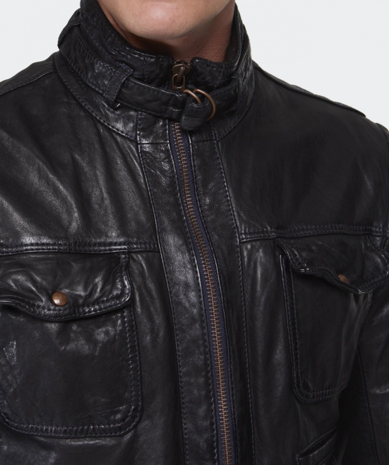 boss orange leather jacket sale
