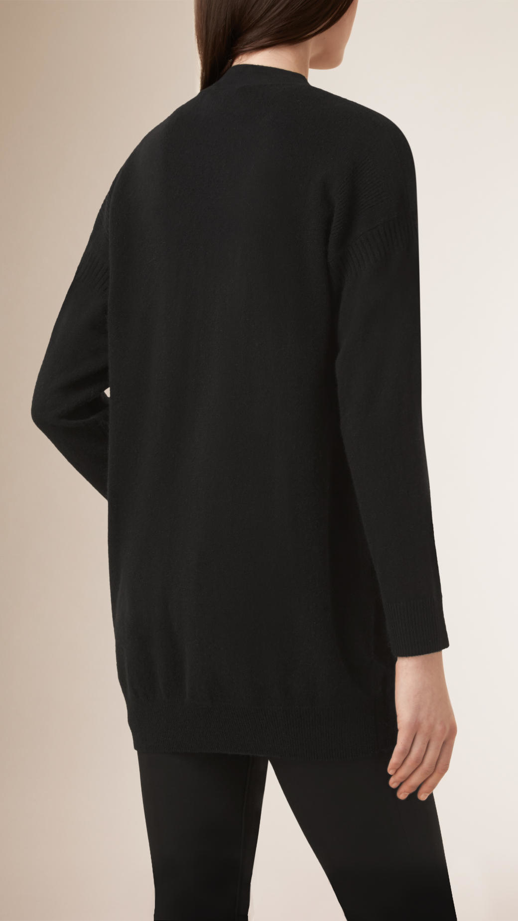 Burberry Oversized Cashmere Cardigan in Black | Lyst