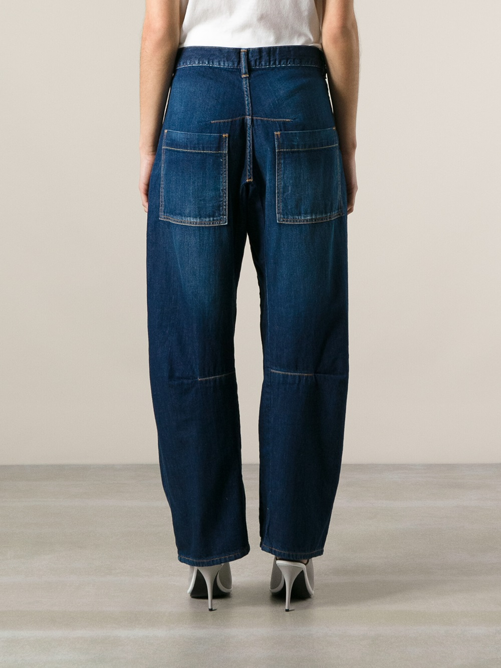 Y's Yohji Yamamoto Wide Leg Jeans in Blue - Lyst