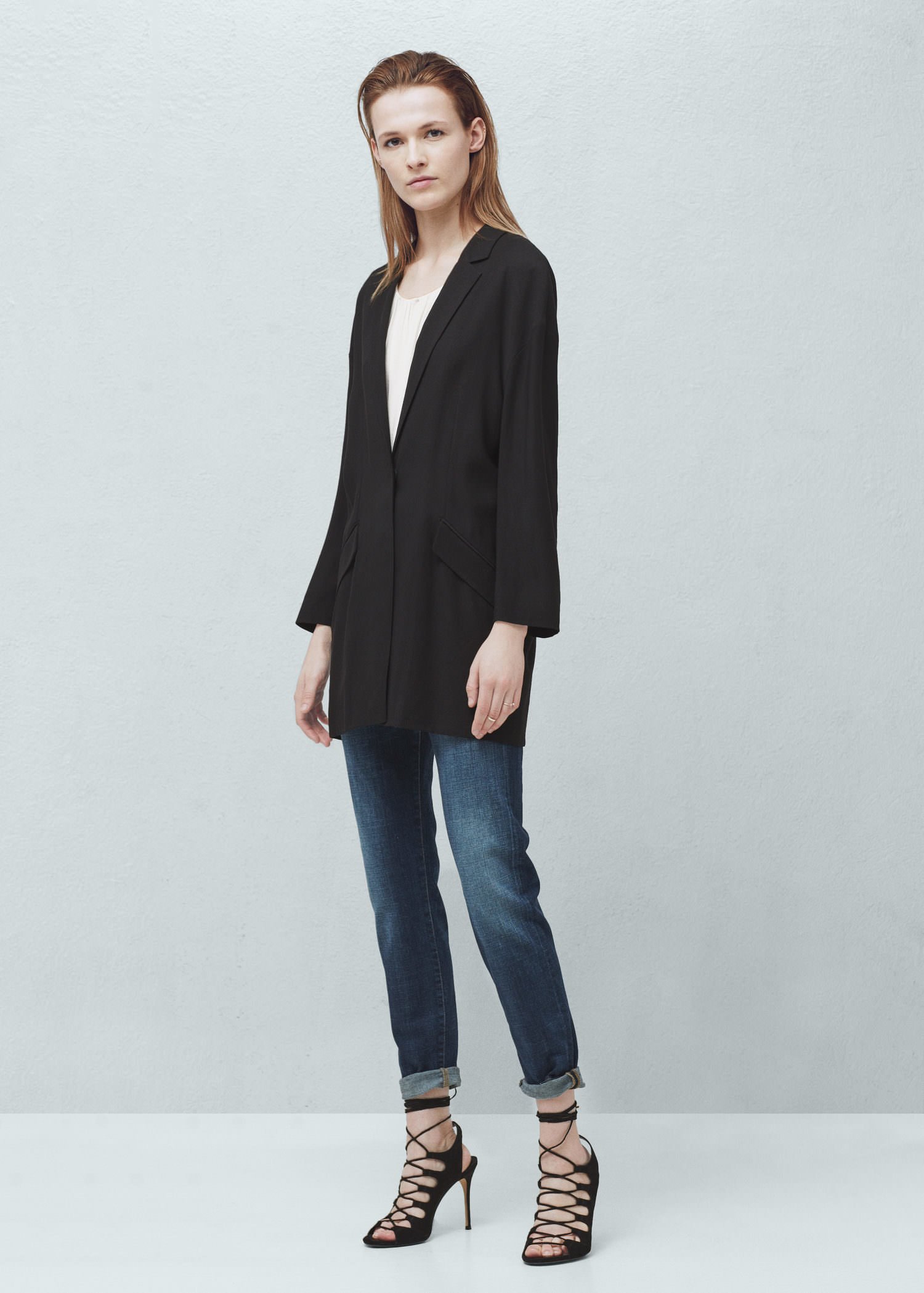 mango black blazer