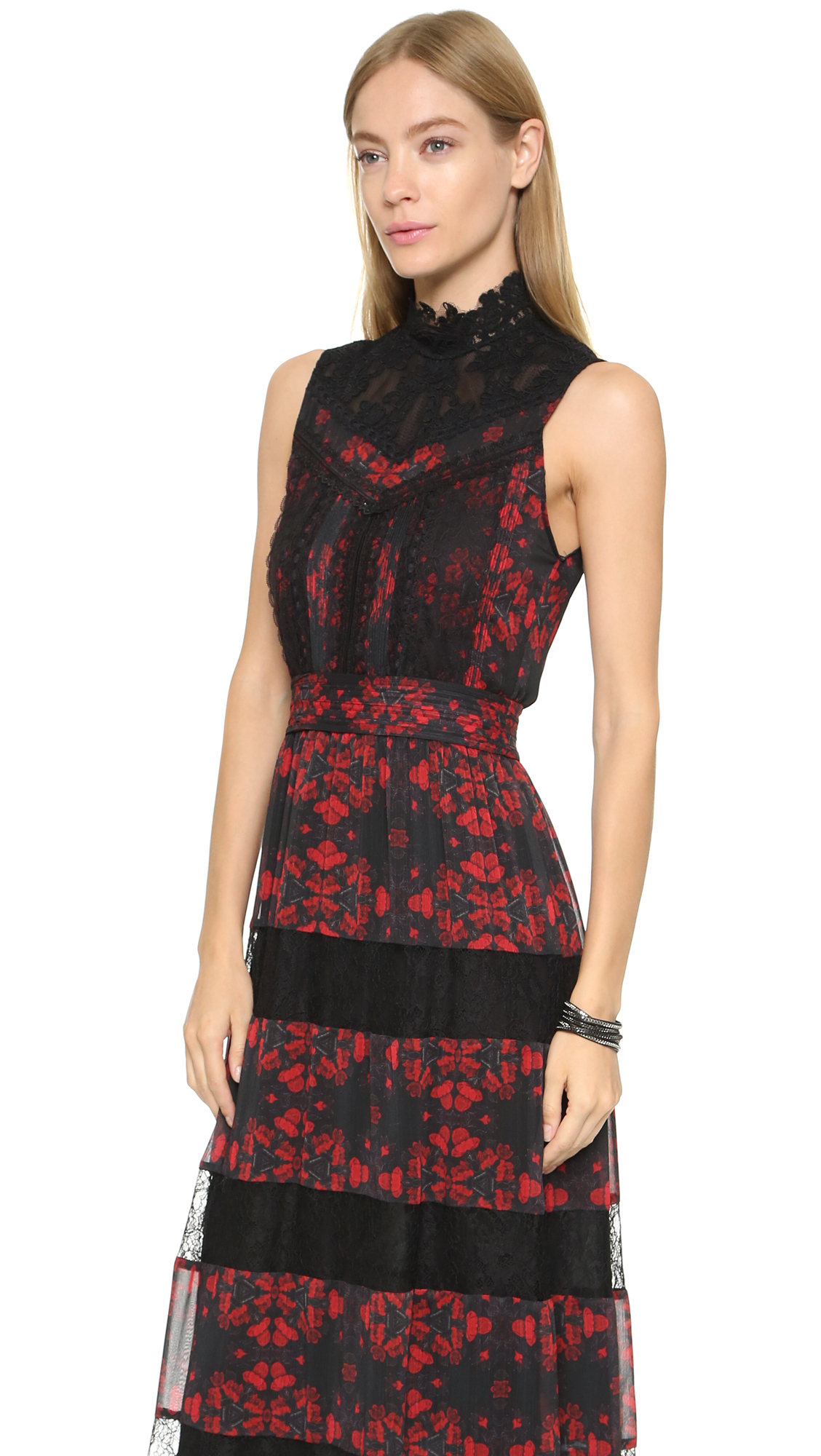 Lyst Alice Olivia Briella Maxi Dress Red Lotus Flower In