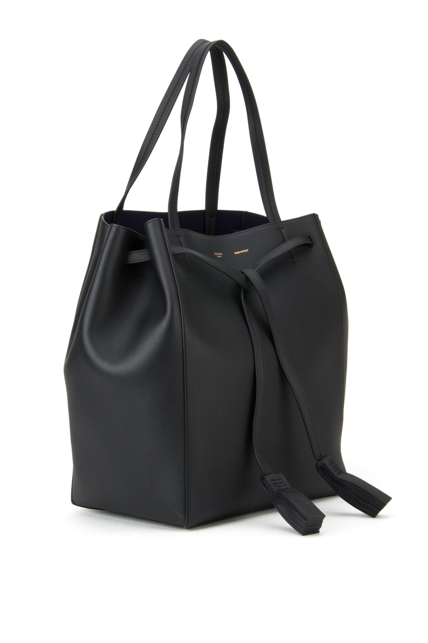 celine black cotton handbag  