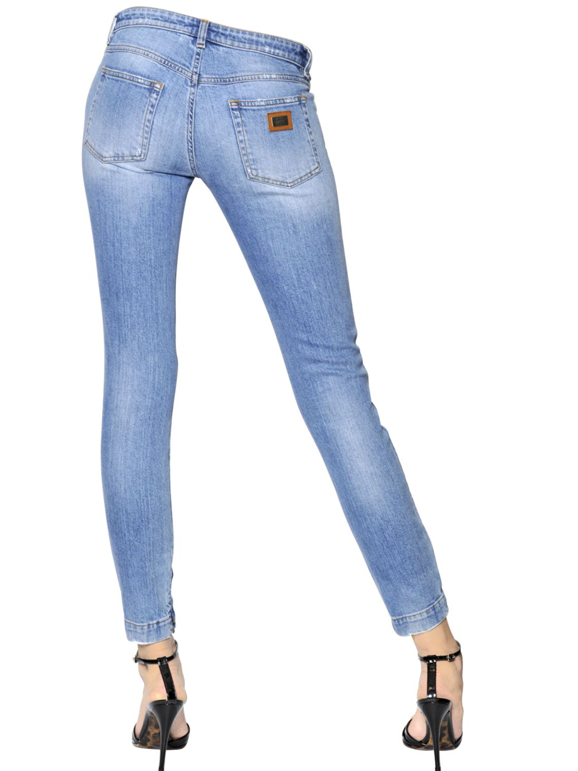 Dolce & Gabbana Stretch Washed Cotton Denim Jeans in Light Blue (Blue) -  Lyst