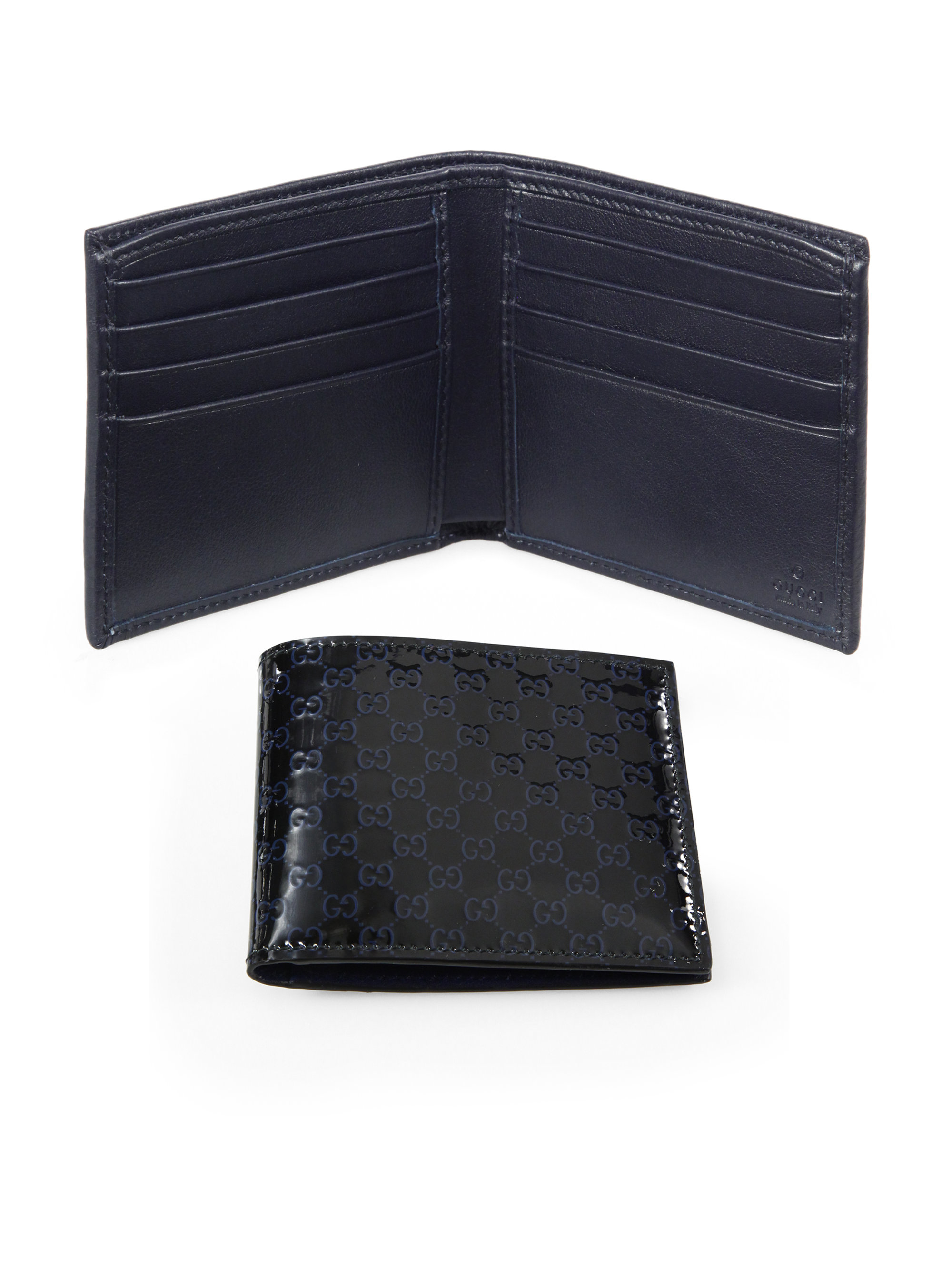 Gucci Patent Microssima Leather Wallet 