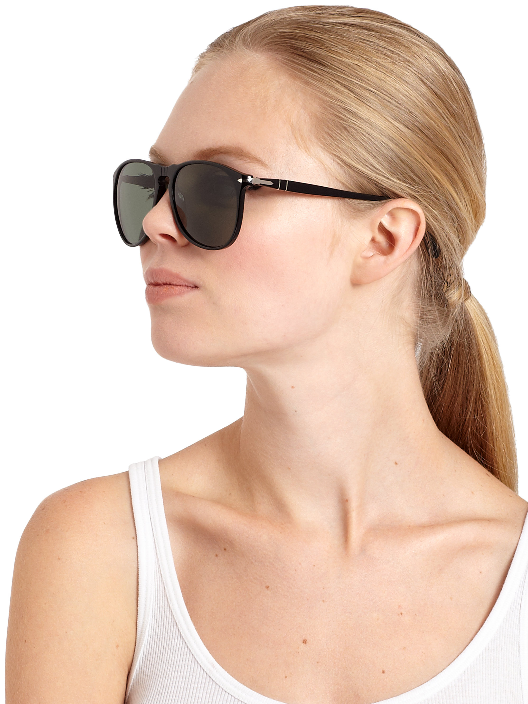 Persol Suprema 55mm Round Sunglasses in Black for Men