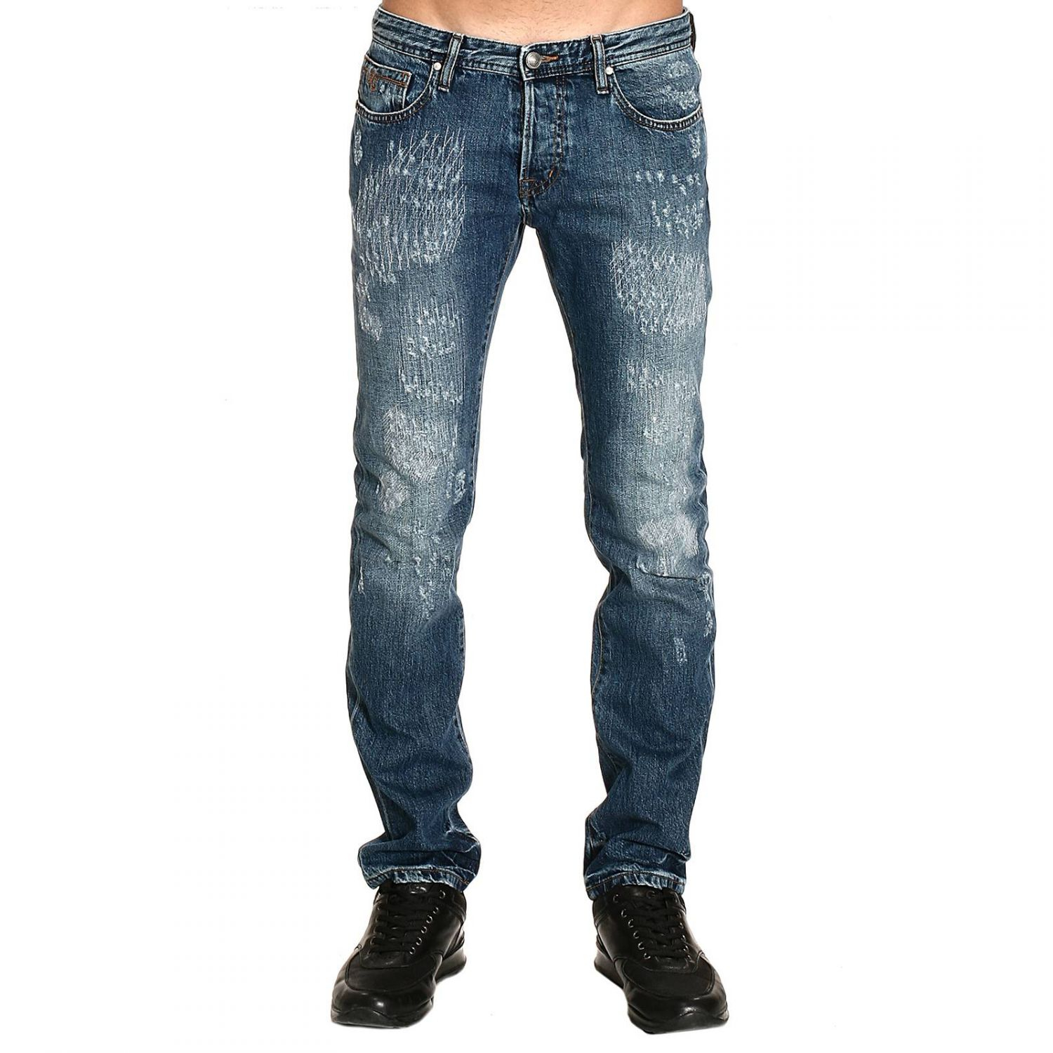 Lyst - Just Cavalli Stitiched-Detail Straight-Leg Jeans in Blue for Men