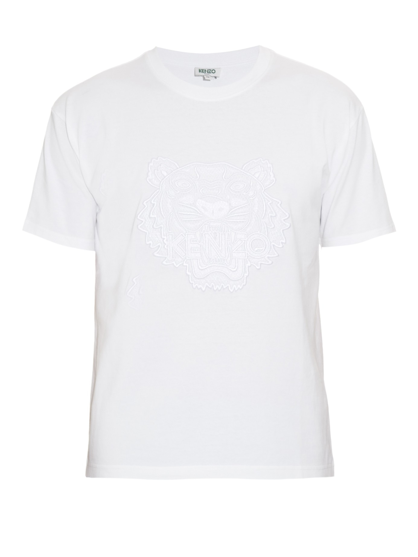KENZO Embroidered Tiger-print Cotton T-shirt in White for Men | Lyst