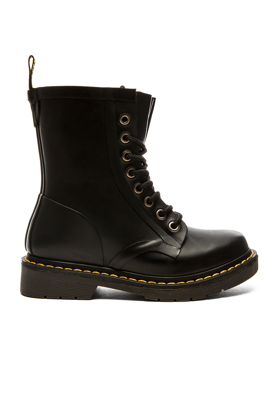 Lyst - Dr. Martens Drench 8 Eye Lace-Up Rubber Boots in Black
