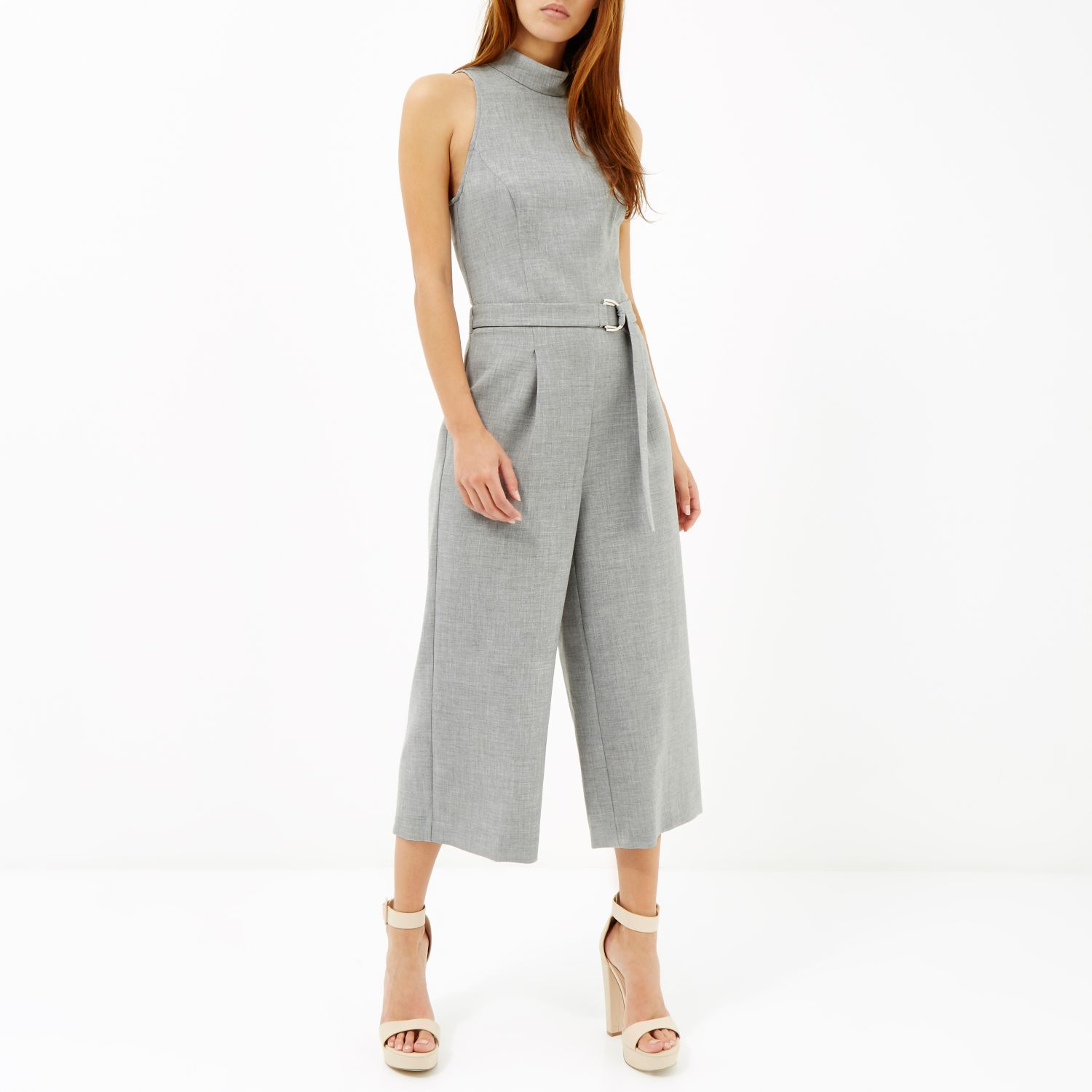 light gray jumpsuit