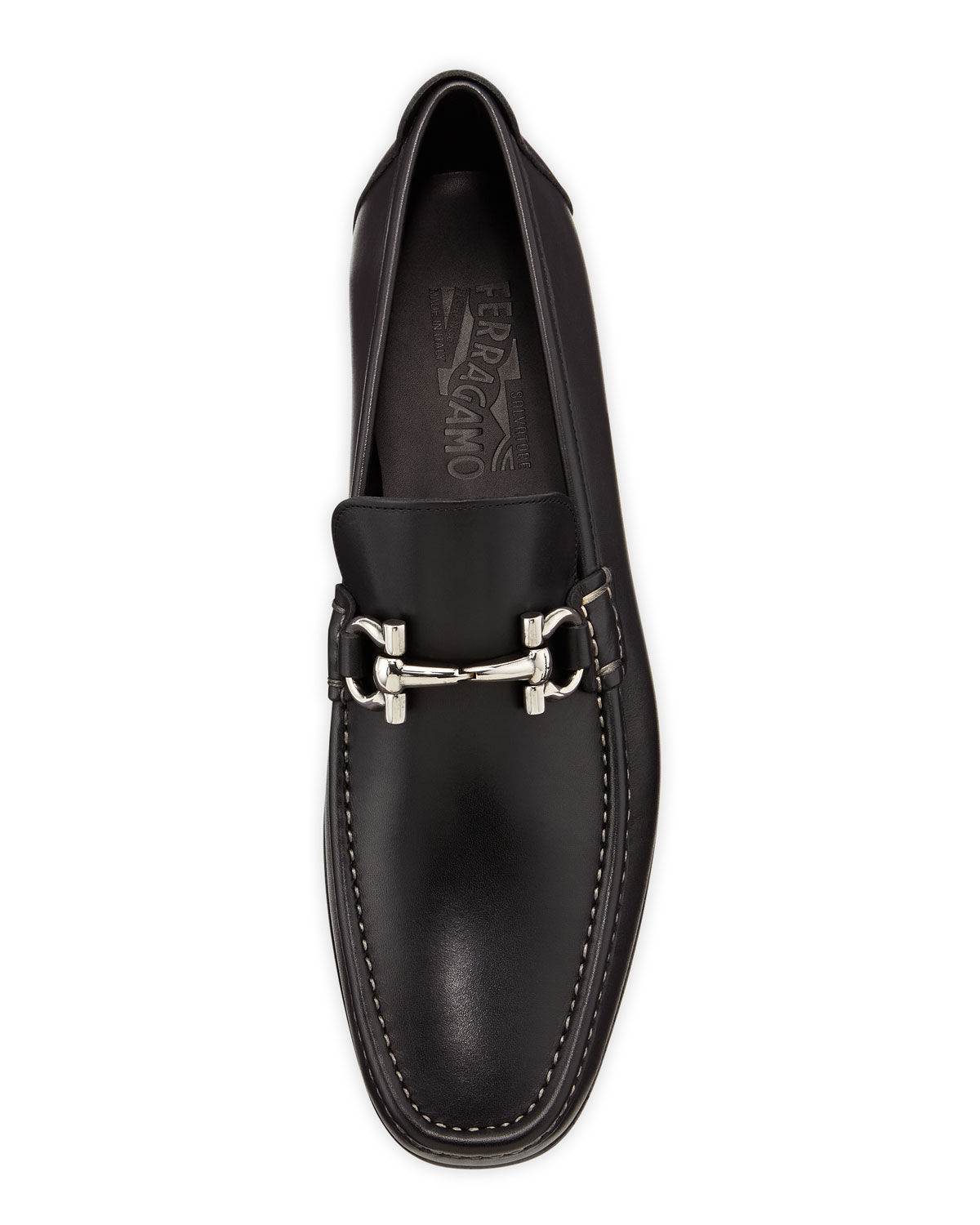 Ferragamo Giordano Calfskin Gancini Loafer in Black for Men | Lyst