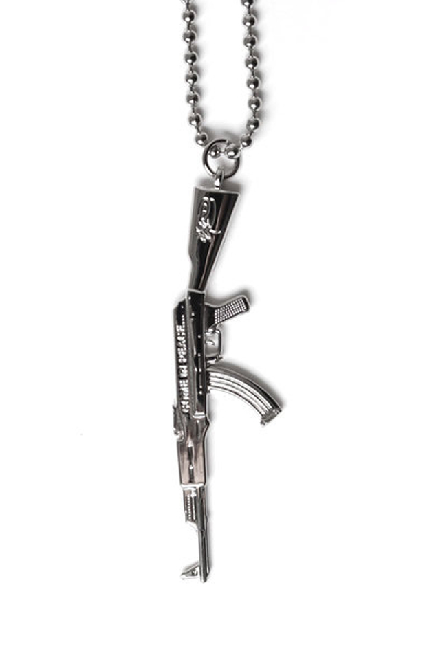 SSUR Ak 47 Necklace in Silver (Metallic 