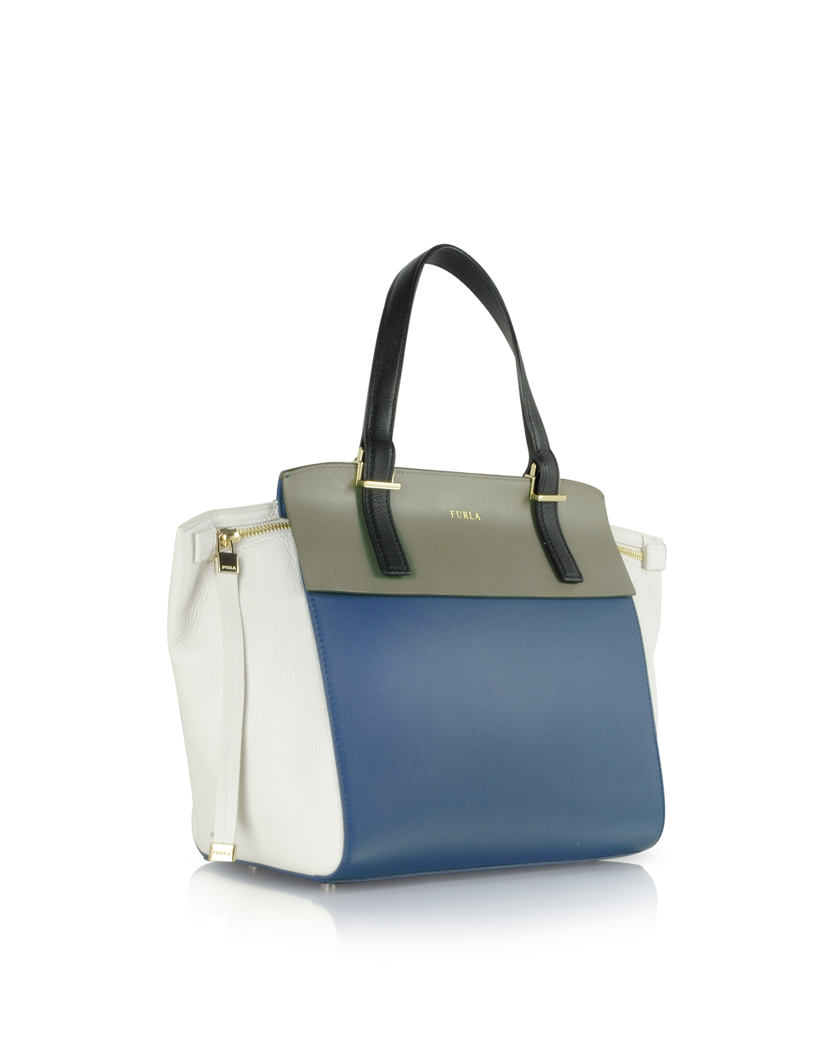Lyst Furla Dolce Vita Multicolor Small Leather Tote In Blue Gallery