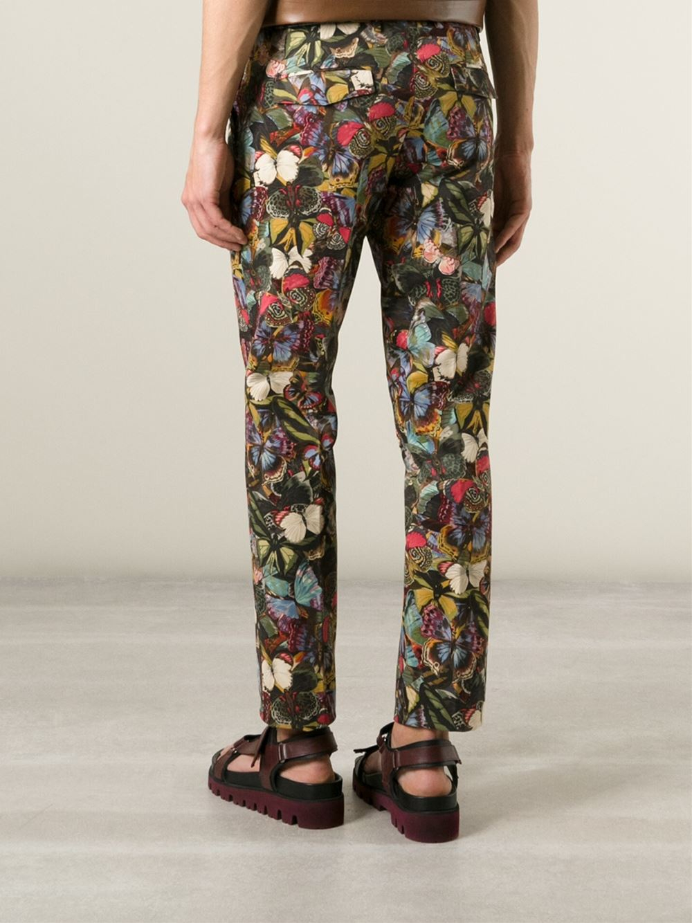 Valentino Butterfly Print Trousers in Green for Men | Lyst