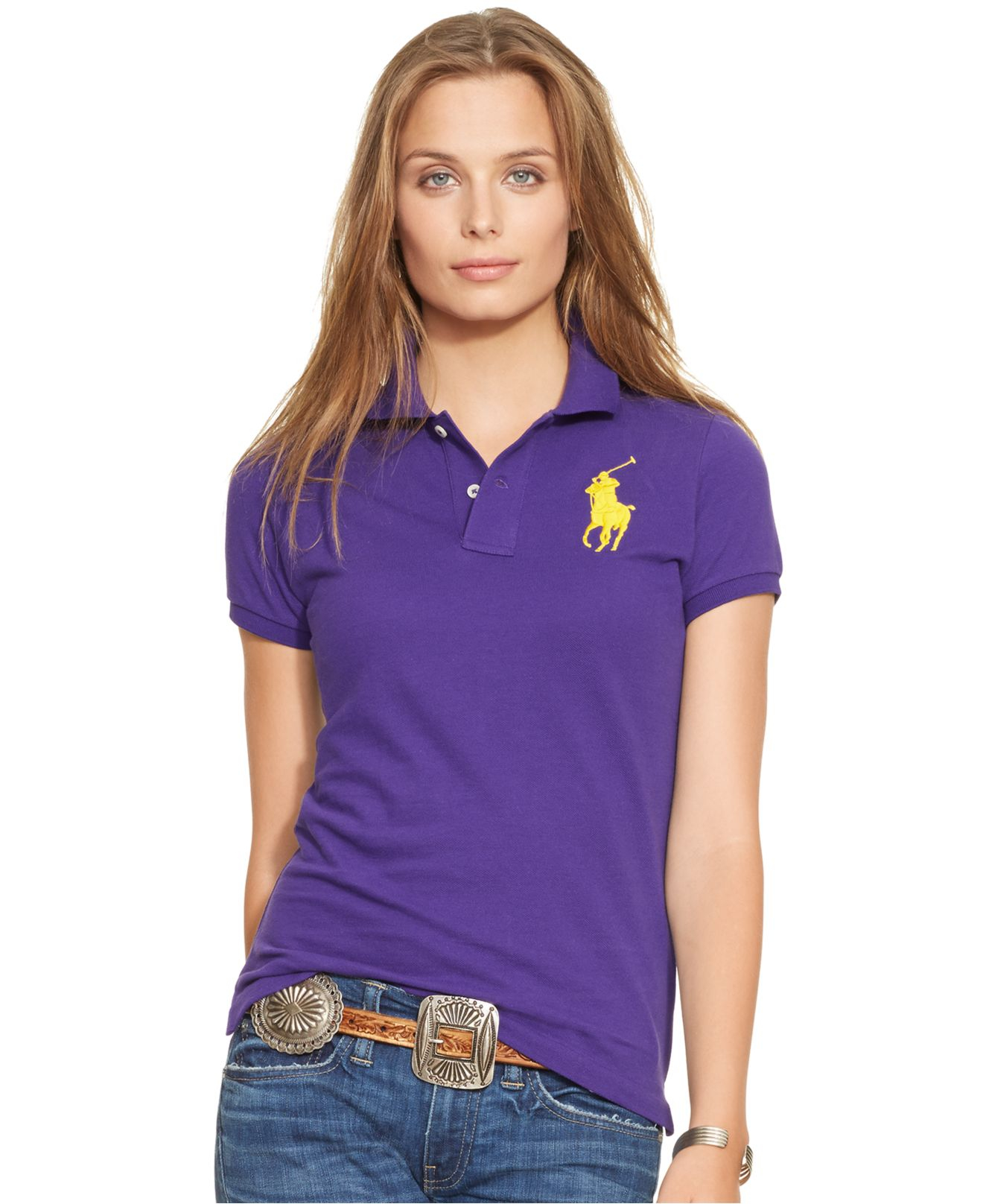 Sim-fit Big-pony Polo Shirt in Purple 