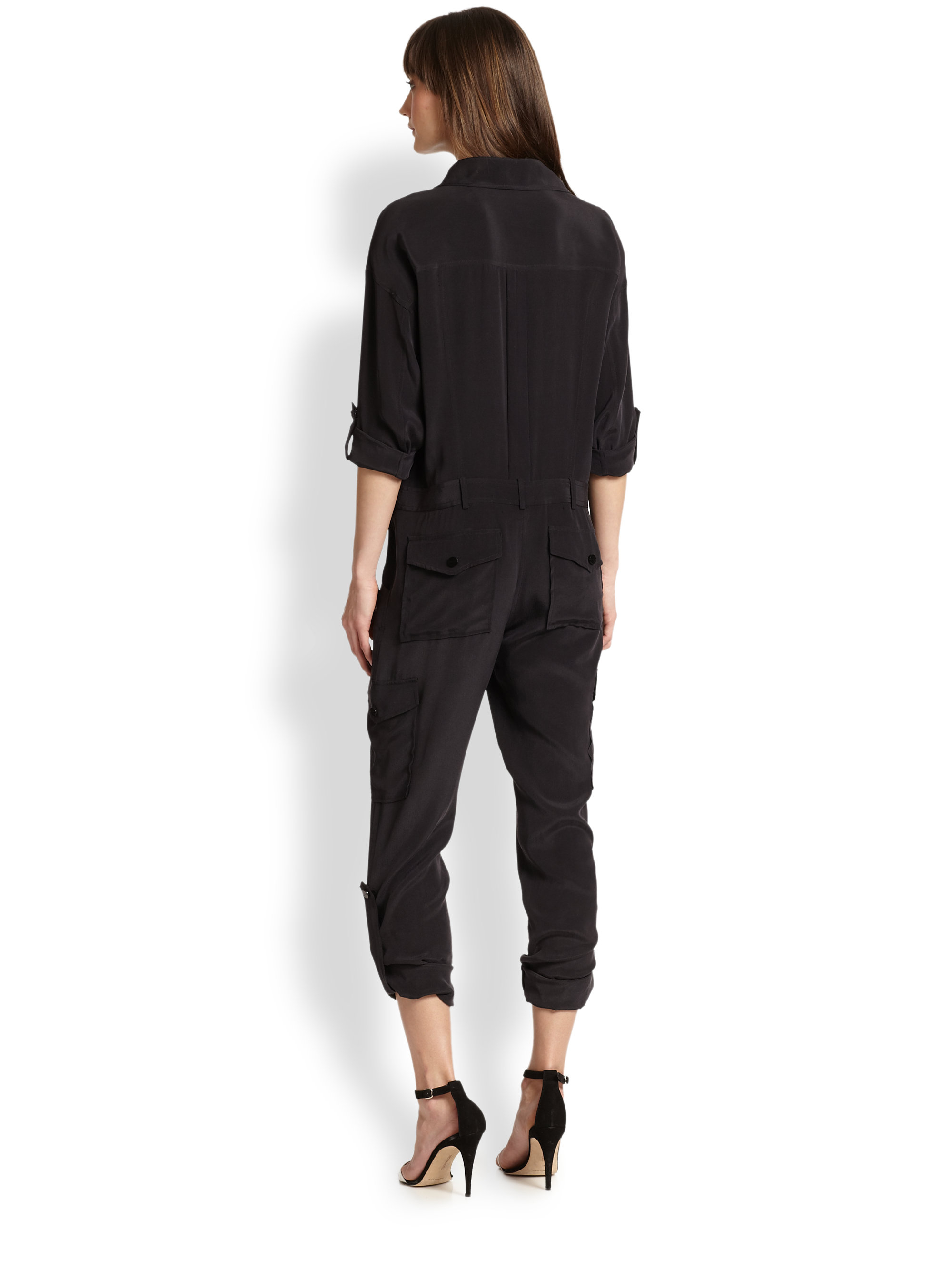 black cargo jumpsuit