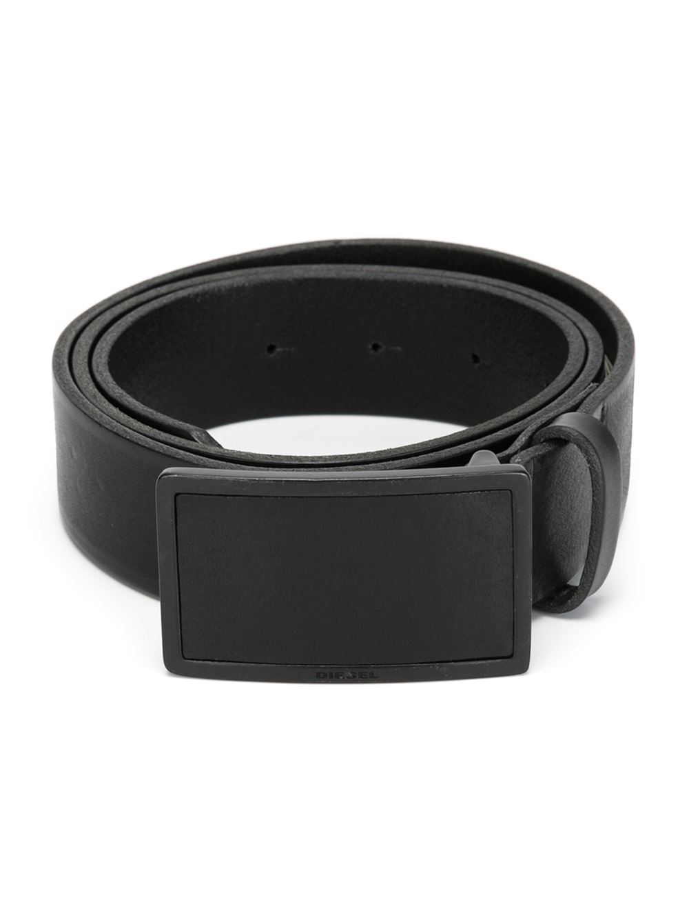 Diesel Rectangular Buckle Belt in Black for Men | Lyst