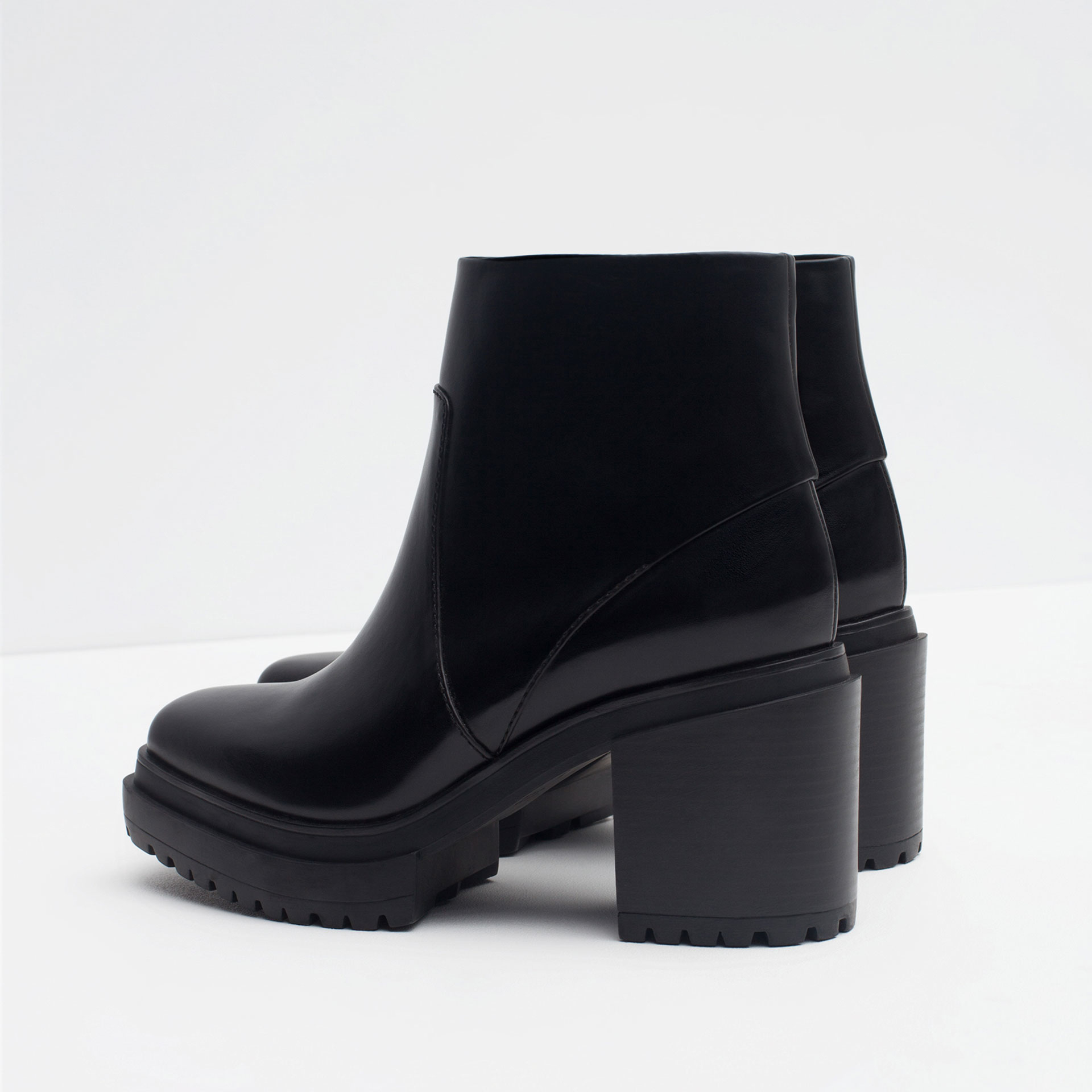 platform ankle boots with track sole