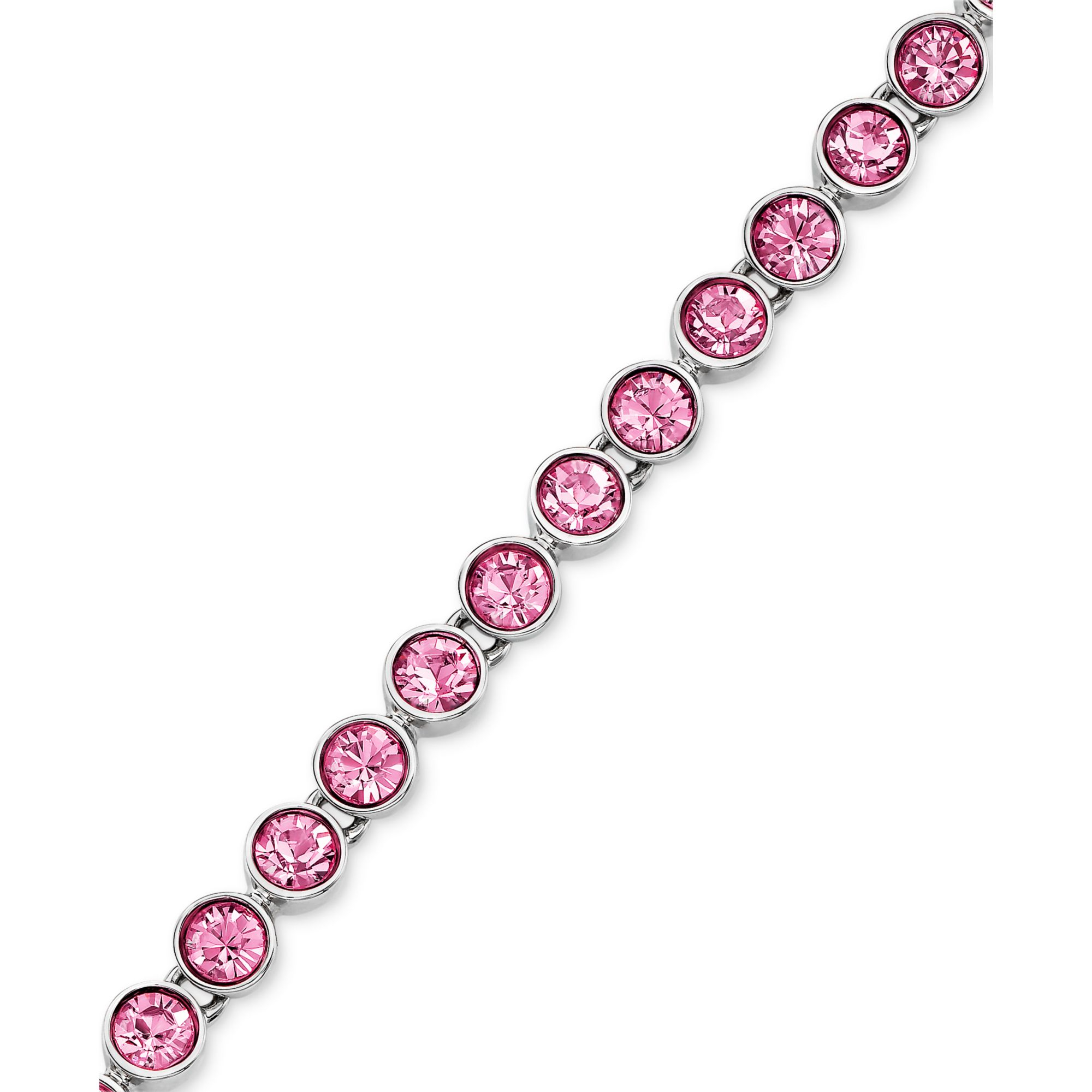 Swarovski Rhodiumplated Light Rose Crystal Tennis Bracelet in Pink | Lyst