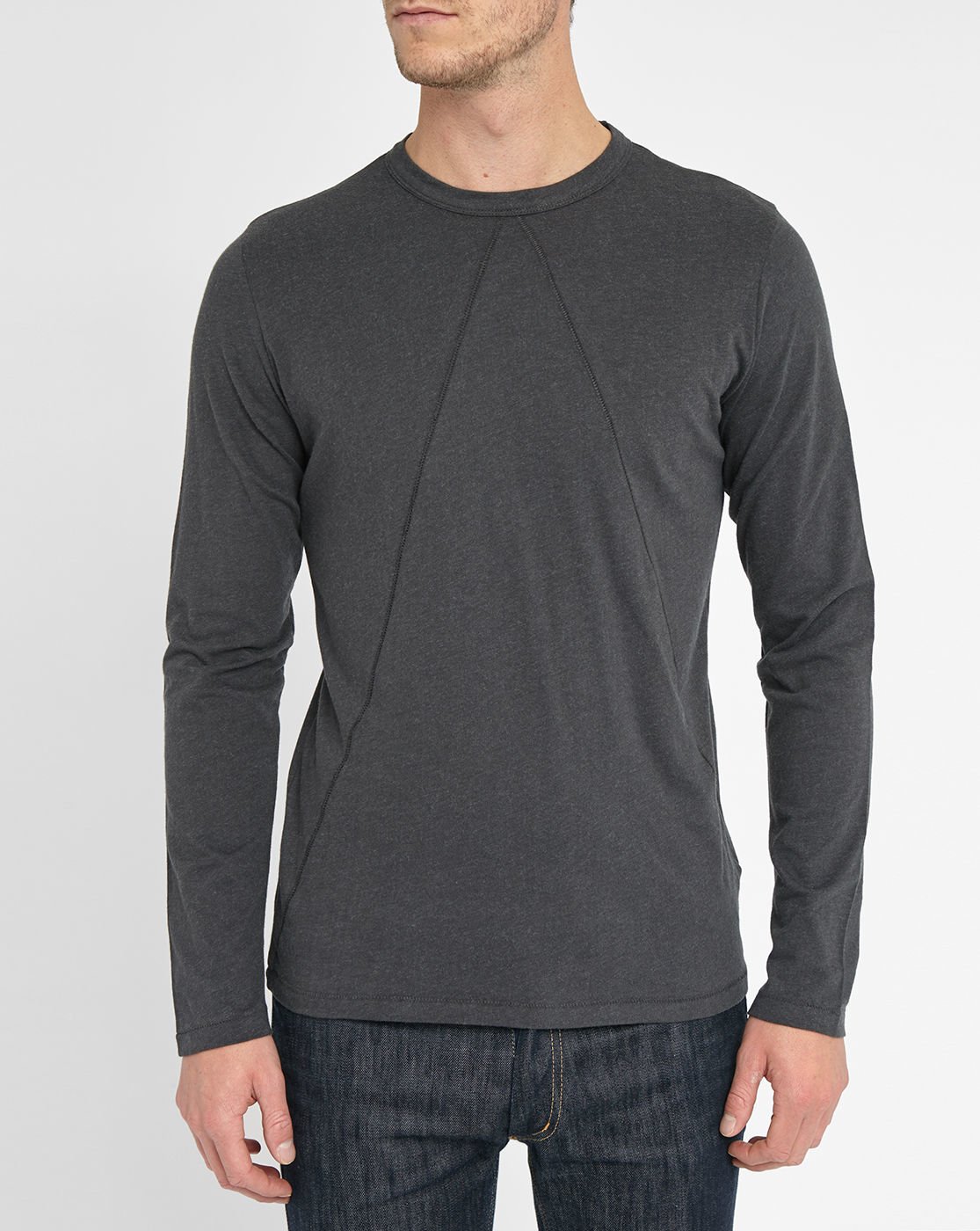 Homecore Charcoal Grey Long Sleeve Wool And Cotton T-shirt in Gray for ...