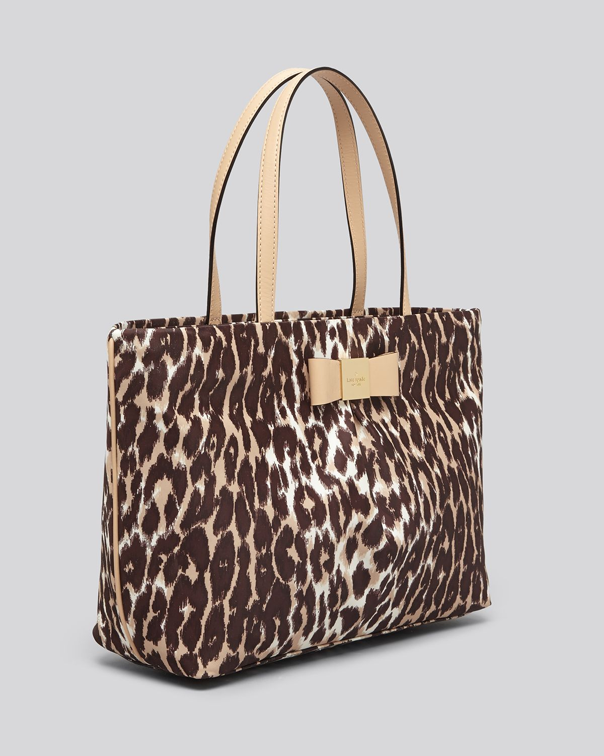 Kate Spade Tote Veranda Place Small Leopard Print Nylon Evie in Brown