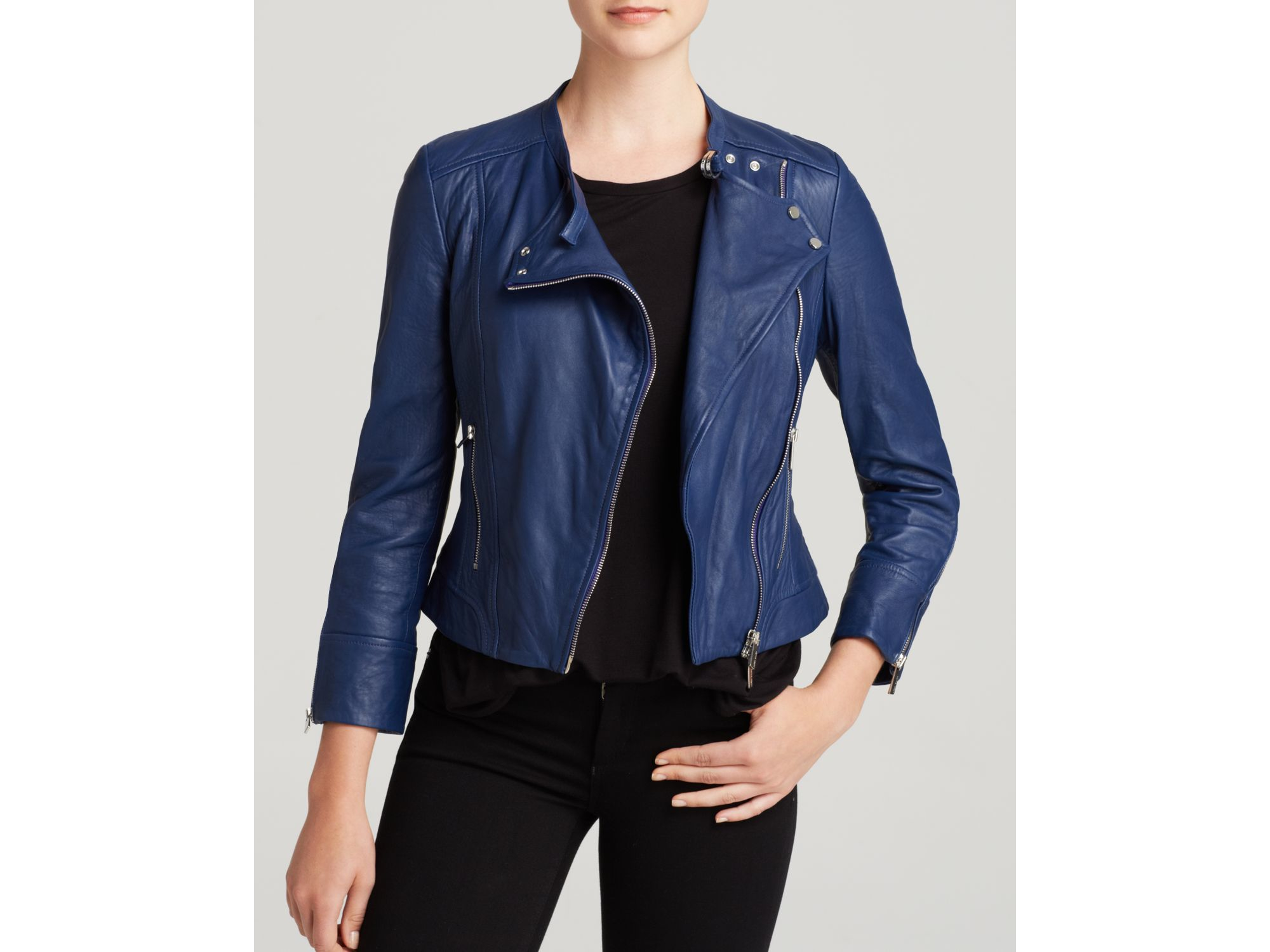 karen millen black leather jacket