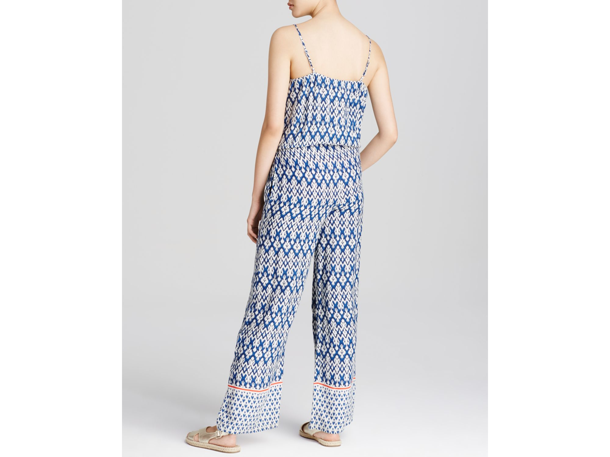 lunch lounge elli printed jumpsuit in blue lyst lunch lounge elli printed jumpsuit in blue lyst