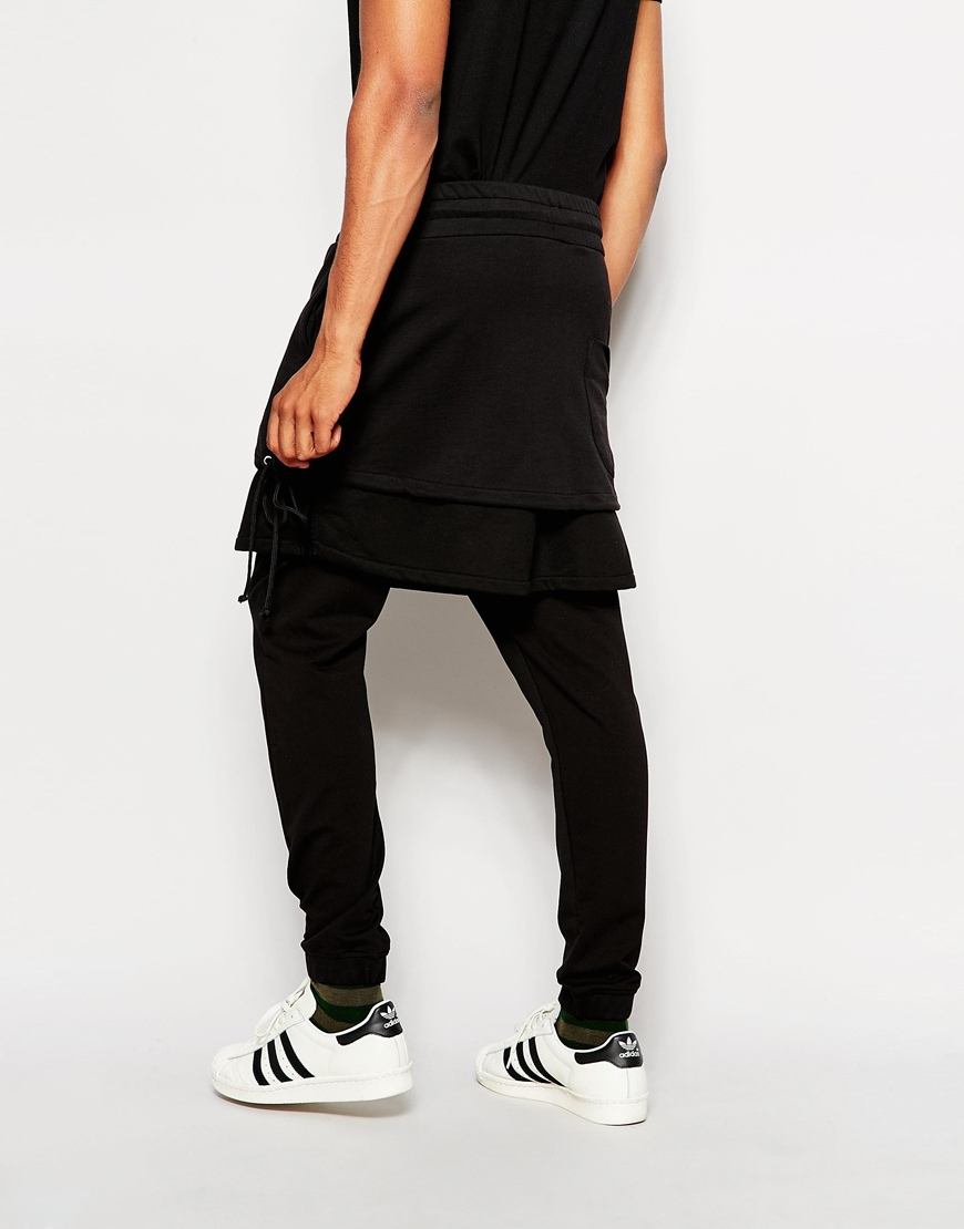 black mesh joggers