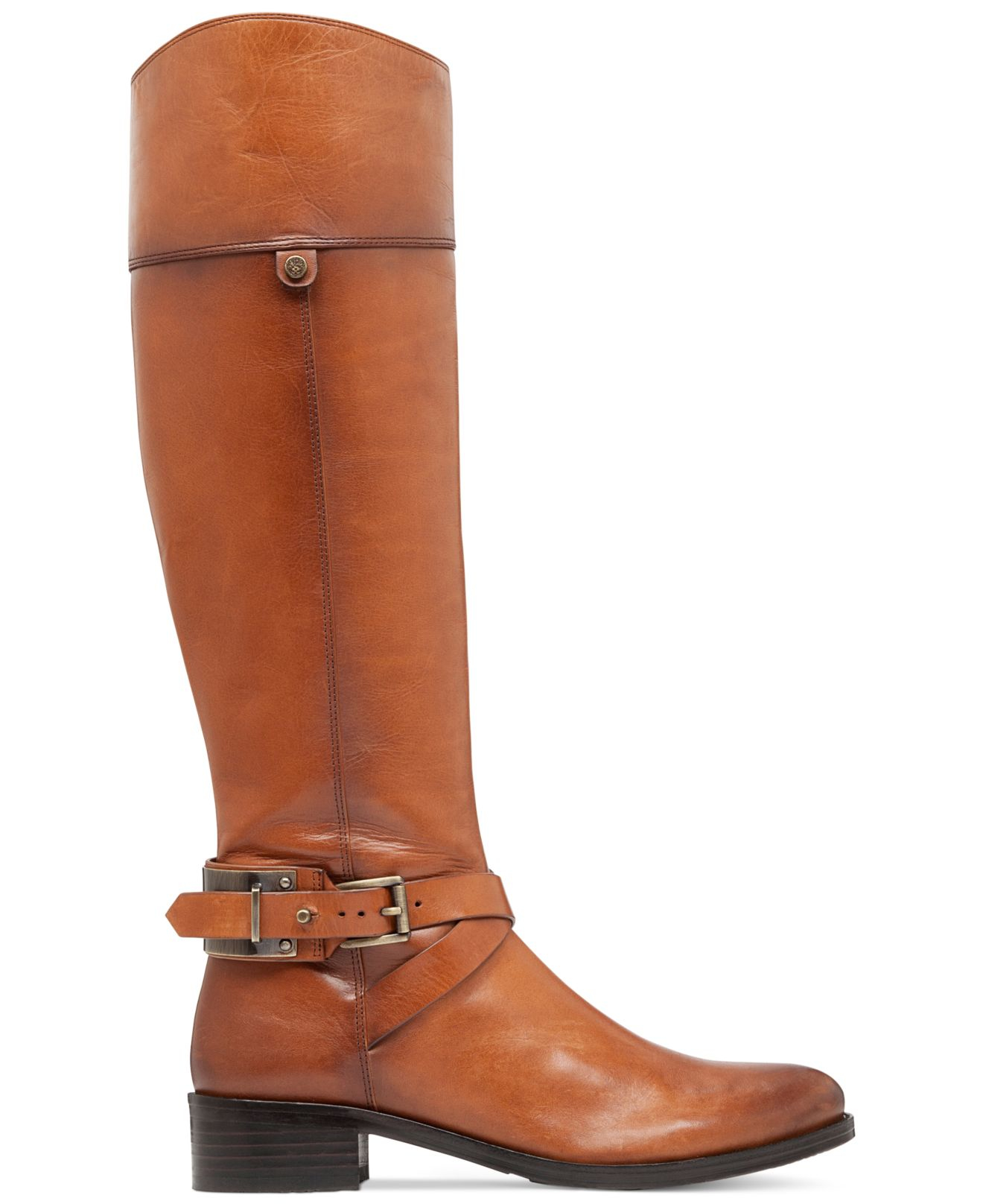 Vince Camuto Leather Jaran Wide Calf Riding Boots in Brown - Lyst