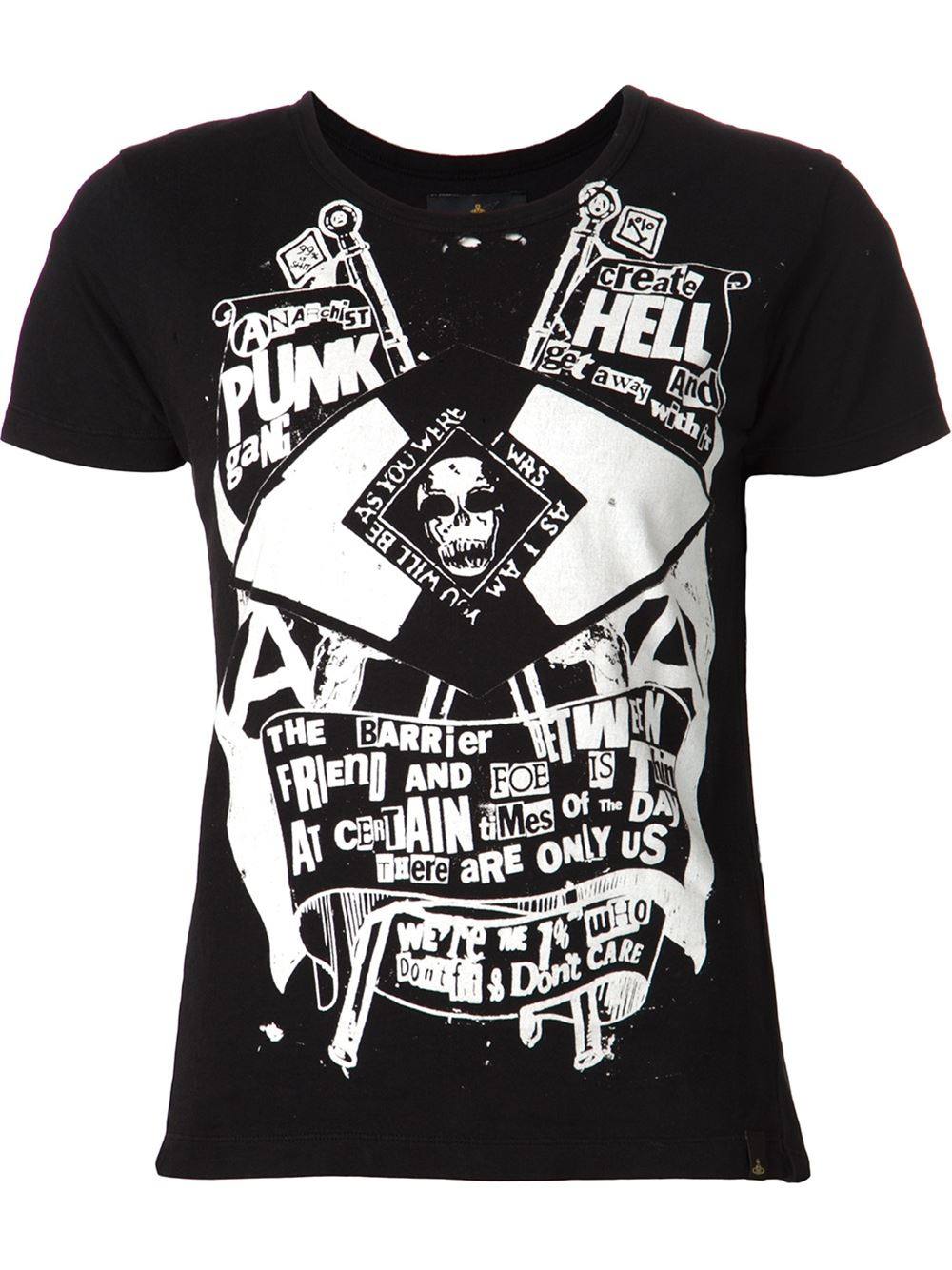 Vivienne Westwood Anglomania Punk Hell Tshirt in Black - Lyst