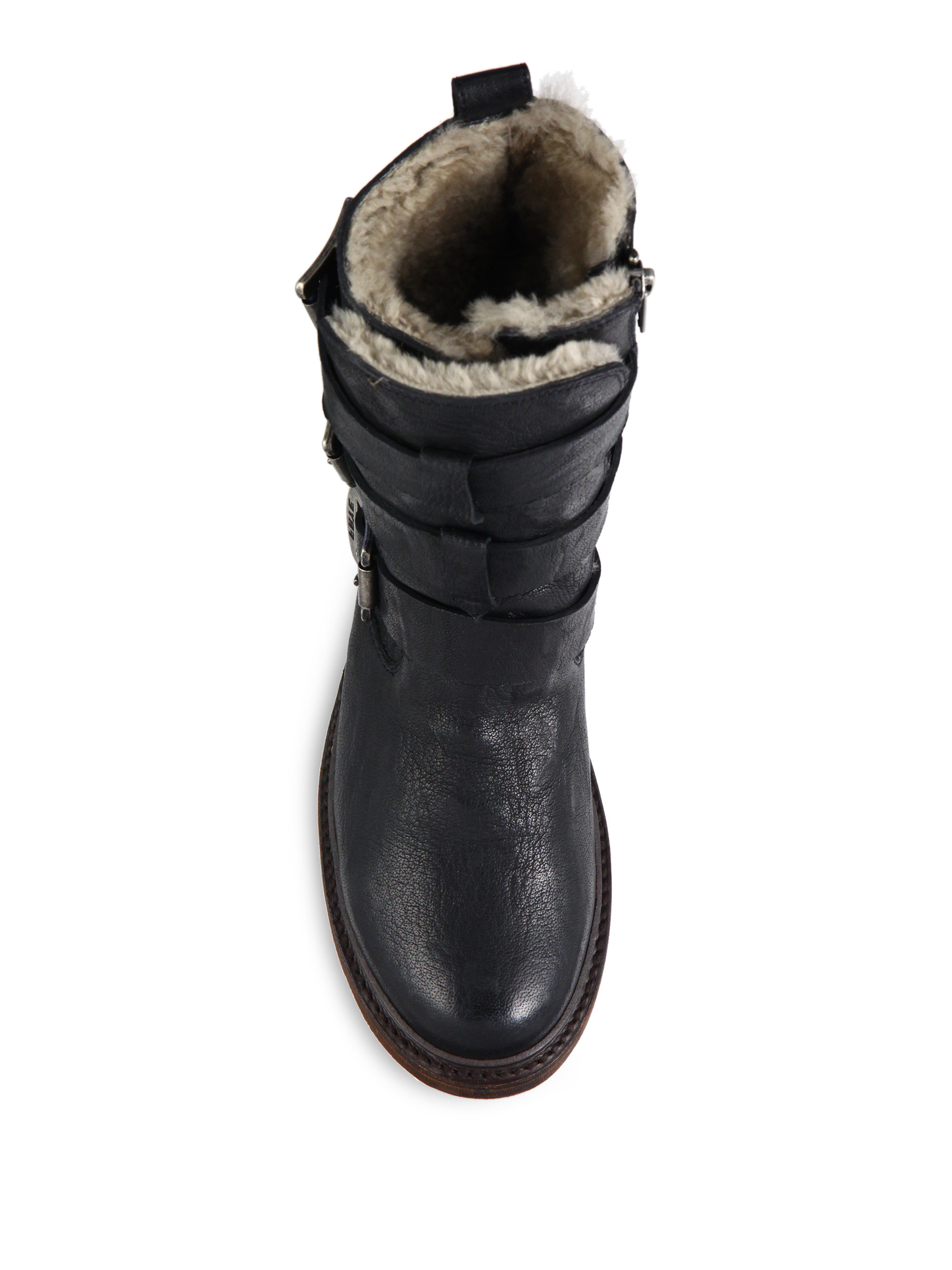 Frye valerie strappy shearling clearance