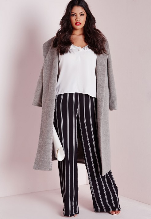 plus size striped trousers